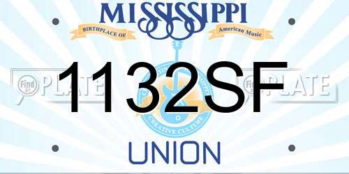 1132SF Mississippi License Plate