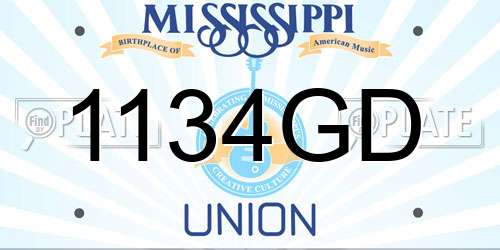 1134GD Mississippi License Plate