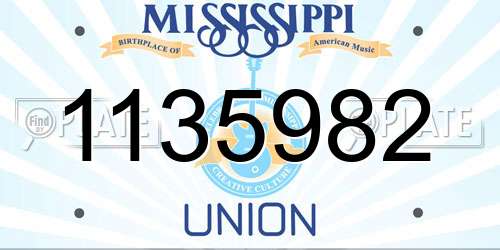 1135982 Mississippi License Plate