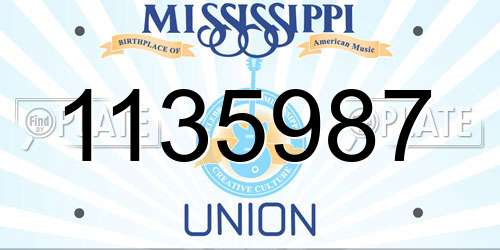 1135987 Mississippi License Plate