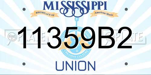 11359B2 Mississippi License Plate