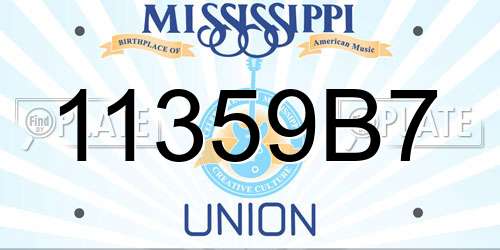 11359B7 Mississippi License Plate