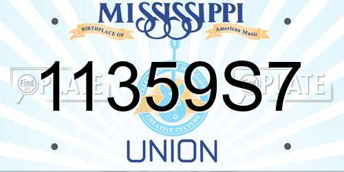 11359S7 Mississippi License Plate