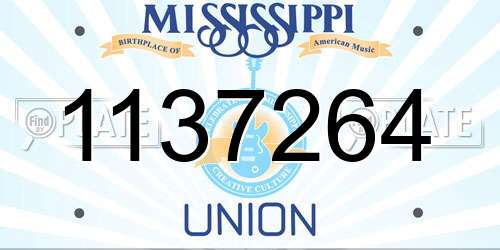 1137264 Mississippi License Plate