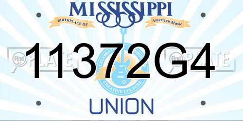 11372G4 Mississippi License Plate