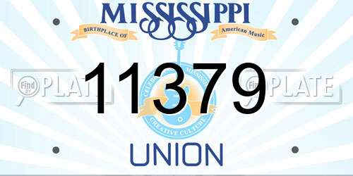 11379 Mississippi License Plate