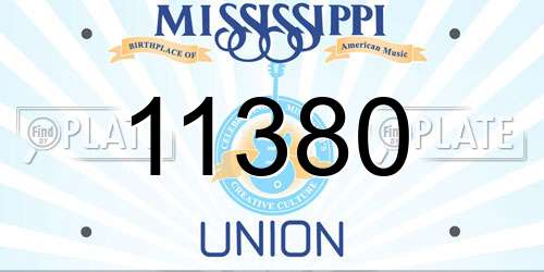 11380 Mississippi License Plate