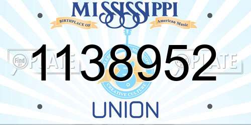 1138952 Mississippi License Plate