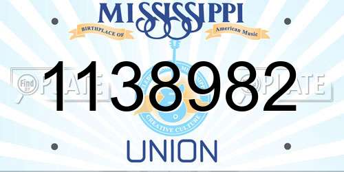 1138982 Mississippi License Plate