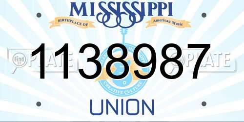 1138987 Mississippi License Plate