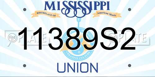 11389S2 Mississippi License Plate