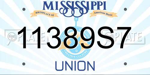 11389S7 Mississippi License Plate
