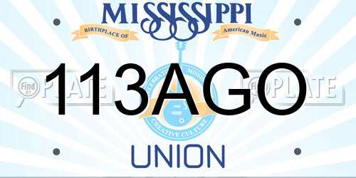 113AGO Mississippi License Plate
