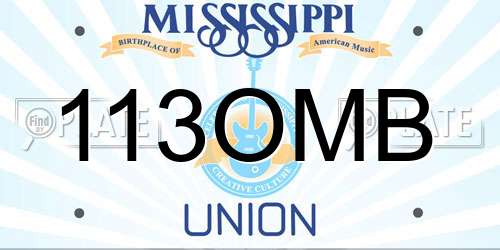 113OMB Mississippi License Plate