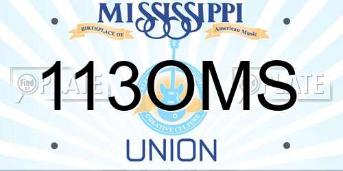 113OMS Mississippi License Plate