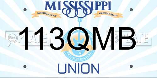 113QMB Mississippi License Plate