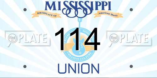 114 Mississippi License Plate