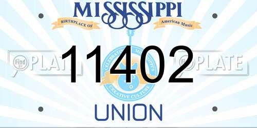 11402 Mississippi License Plate