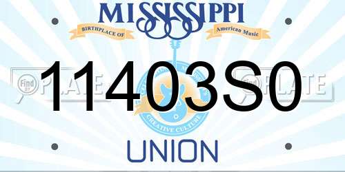 11403S0 Mississippi License Plate