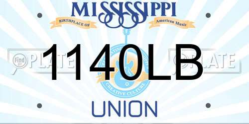 1140LB Mississippi License Plate