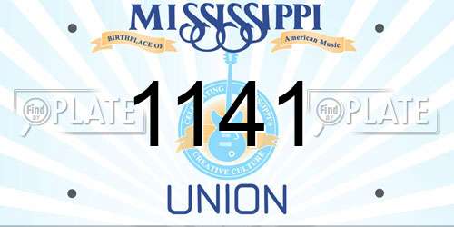1141 Mississippi License Plate