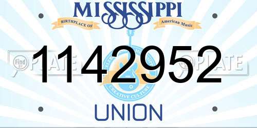 1142952 Mississippi License Plate