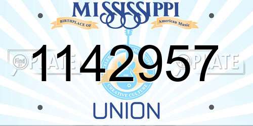 1142957 Mississippi License Plate