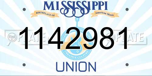 1142981 Mississippi License Plate