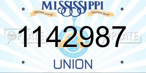 1142987 Mississippi License Plate
