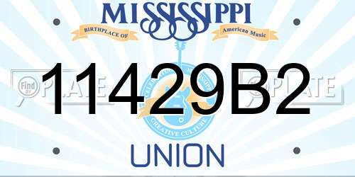 11429B2 Mississippi License Plate