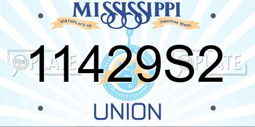 11429S2 Mississippi License Plate