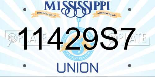 11429S7 Mississippi License Plate