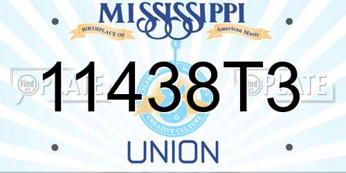 11438T3 Mississippi License Plate