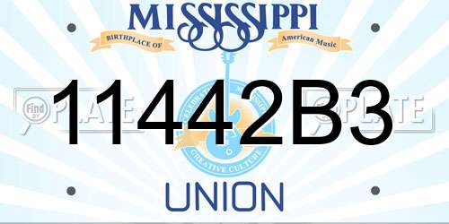 11442B3 Mississippi License Plate