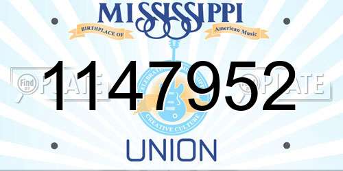 1147952 Mississippi License Plate