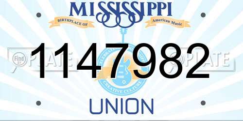 1147982 Mississippi License Plate