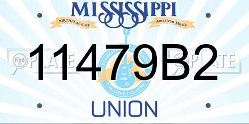 11479B2 Mississippi License Plate