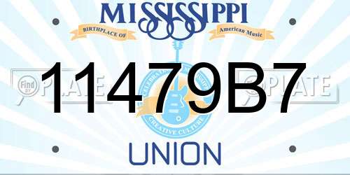 11479B7 Mississippi License Plate