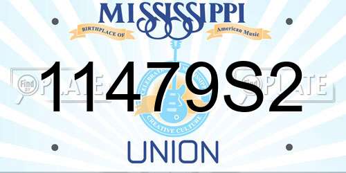 11479S2 Mississippi License Plate