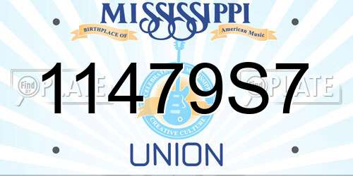 11479S7 Mississippi License Plate