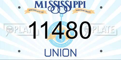 11480 Mississippi License Plate