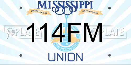 114FM Mississippi License Plate
