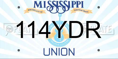 114YDR Mississippi License Plate