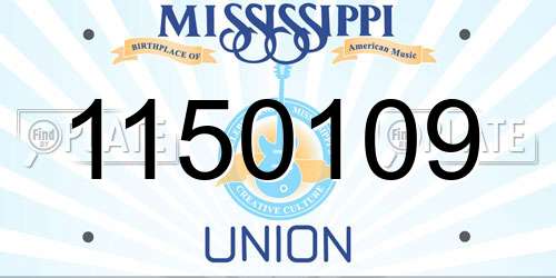 1150109 Mississippi License Plate