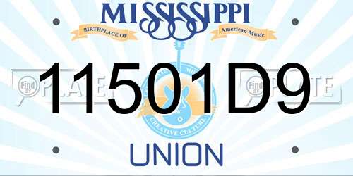 11501D9 Mississippi License Plate