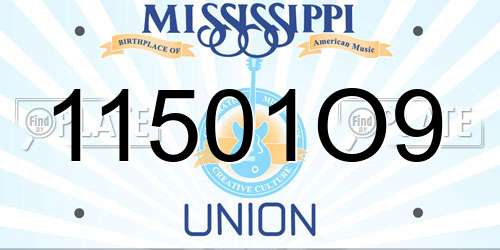 11501O9 Mississippi License Plate
