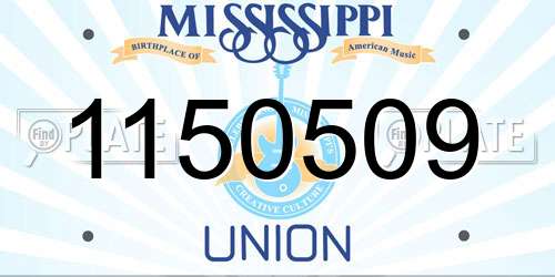 1150509 Mississippi License Plate