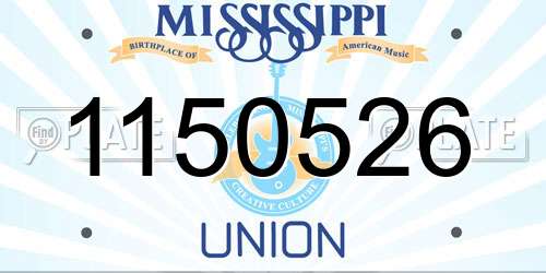 1150526 Mississippi License Plate