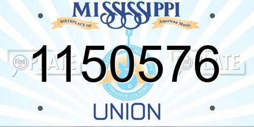 1150576 Mississippi License Plate