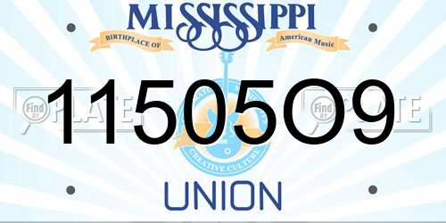 11505O9 Mississippi License Plate